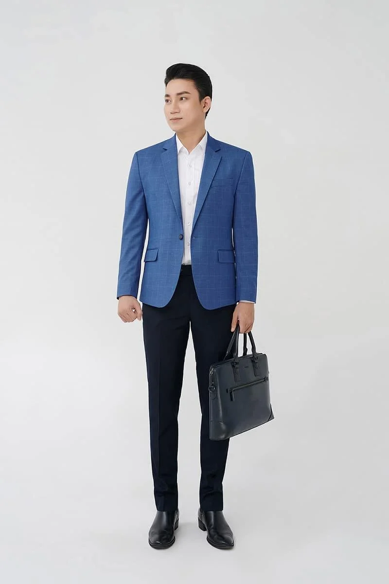 Áo khoác blazer nam cao cấp Merriman mã THMOV052 màu BLUE