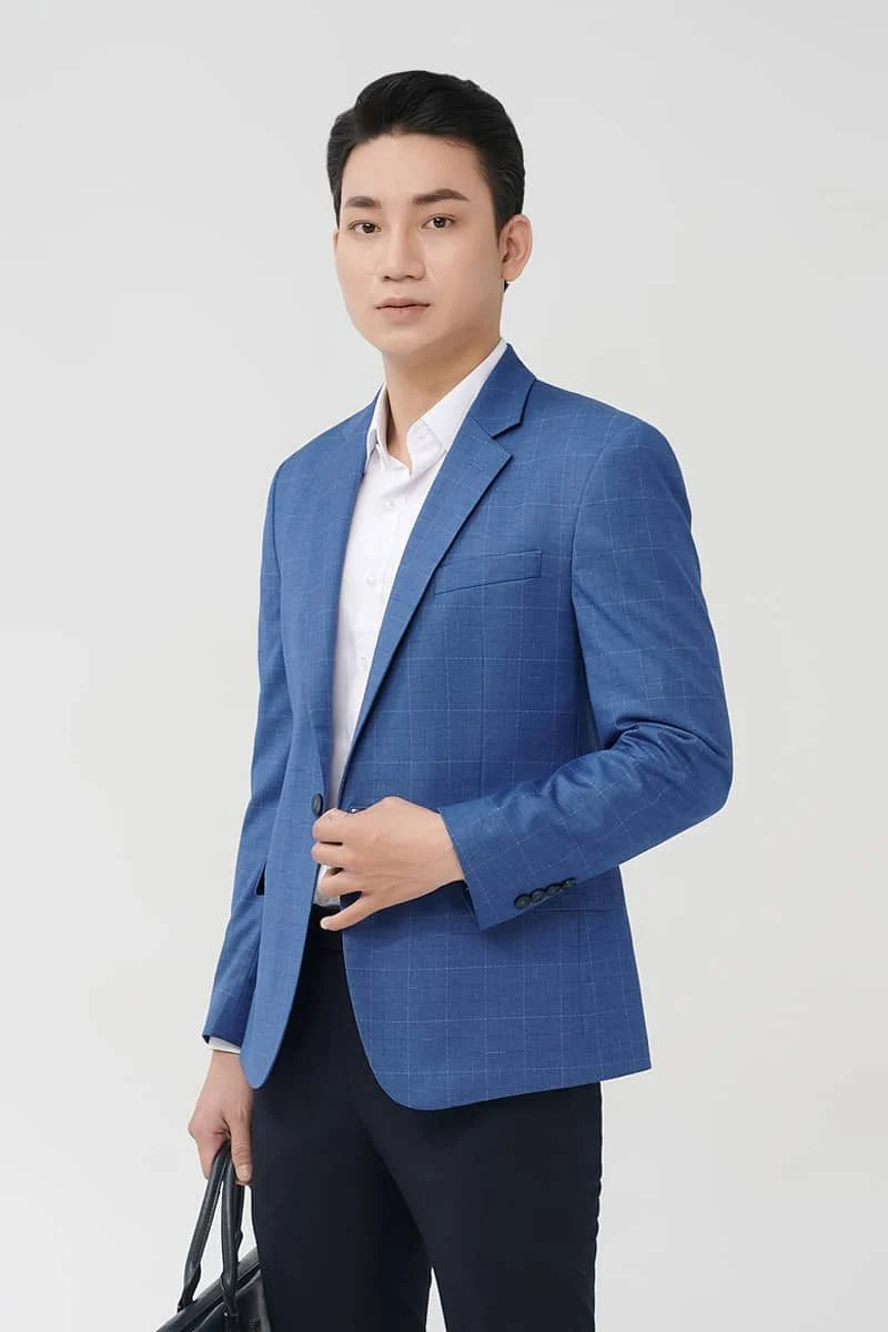 Áo khoác blazer nam cao cấp Merriman mã THMOV052 màu BLUE