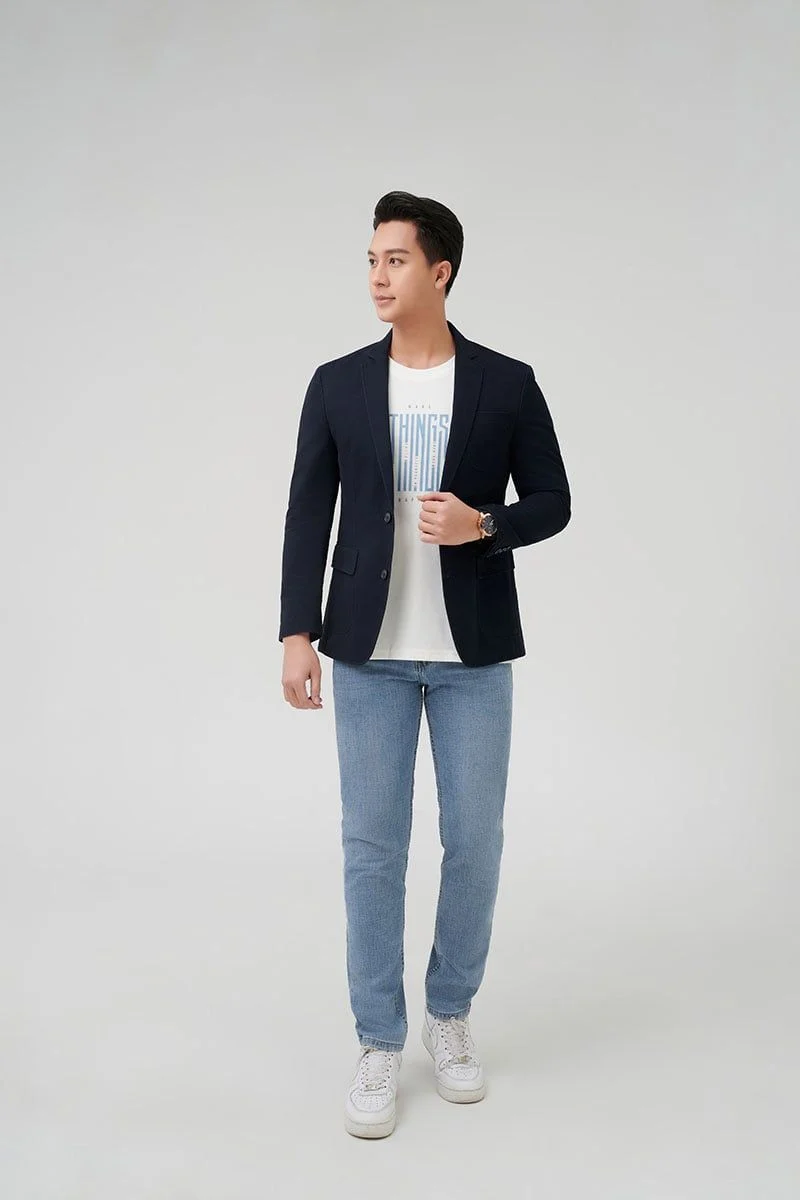 Áo vest blazer nam Merriman mã THMOV056 màu NAVY