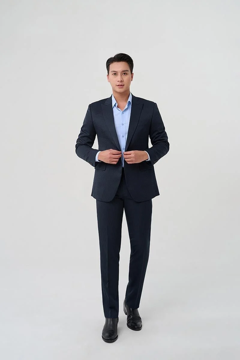 Vest bộ nam màu xanh Navy Merriman mã THMOV057 chất liệu nano